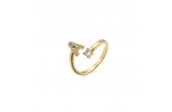 China Trendy gold plated letter ring supplier