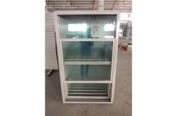 China Ventilation Glass Apricot UPVC Single Hung Window Vertical Sliding Design supplier