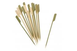 China 25cm Disposable Green Wooden Bamboo Sticks Bamboo Paddle Skewers supplier