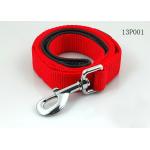 Red / Black Strong Polyester Rope Dog Leash With Nickel Metal Hook / Nickel Buckle for sale