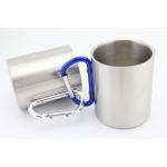 Stainless Steel Portable Travel Water Tea Coffee Mug with D-Ring Carabiner Hook as Handle for Outdoor Sports Camping for sale