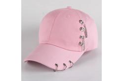 China Adult Casual Sturdy Adjustable Embroidered Baseball Caps With Piercing Rings Adjustable Strap supplier