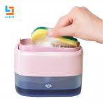 Liquid Foam 2 In 1 Sponge Rack Soap Dispenser Dishwashing 500ml for sale