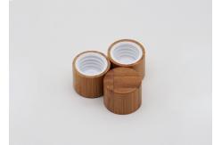 China Bamboo Covered Plastic Screw Cap With Insert For Bottles 24mm supplier