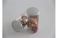 China Food grade PET Clear Plastic Cylinder 400ml Candy Canister Easy Open supplier