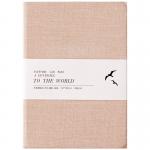 Pocket Size Fine Linen Cover Notebook , Waist Band Wide Ruled Notebook for sale