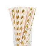 Lightweight Portable  Metallic Gold Paper Straws 7.75 Inches Long BAP Free for sale