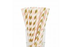 China Lightweight Portable  Metallic Gold Paper Straws 7.75 Inches Long BAP Free supplier