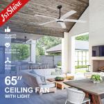 Remote Control Switch 65 Inches LED Ceiling Fan with 5 ABS Blades and Dimmer Support for sale
