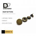 22L Antique Brass Brushed Metal Snap Buttons Custom Press 4 Part Button
