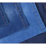 Indigo Printed Organic Denim Fabric 98% Cotton 2% Spandex 315g for sale