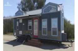 China Customized Prefab Tiny House On Wheels With Solar Panels And Sunshades Looks supplier