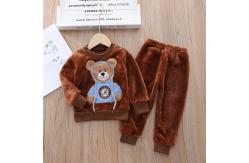 China 18kg Winter Toddler Unisex Children Thermal Bear Flannel Pajamas Set OEM supplier