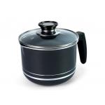 Silicon Handle Marble Coating 16cm Milk Saucepan With Lid for sale