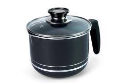 China Silicon Handle Marble Coating 16cm Milk Saucepan With Lid supplier
