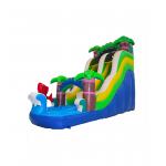 Children Fun Park Inflatable Palm Tree And Ocean Fish Slide for sale