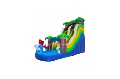 China Children Fun Park Inflatable Palm Tree And Ocean Fish Slide supplier