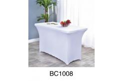 China Polyester Wedding Pleated Skirt Chair Ruched Red White Banquet Hall Dining supplier