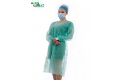 China Disposable Waterproof PP Non Woven Isolation Gown With Knitted Wrist supplier