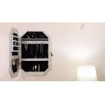 MDF 4.02 Inch Wall Mounted Jewelry Cabinet With Polygonal Mirror for sale