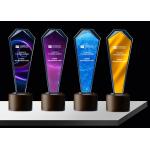 Sandblasting / Lasering Logo Glass And Crystal Trophies , Personalised Glass Awards for sale