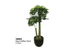 China 140cm Height Artificial Evergreen Plant Baby Schefflera Tree supplier