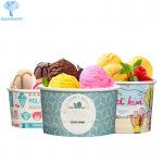 Two Layers PE Coated Paper Ice Cream Sundae Cups Flexo Printing for sale