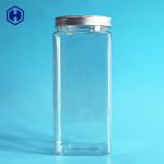 Durable Sturdy  Square Wide Mouth Plastic Jars Recyclable Non Toxic for sale
