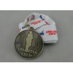 Marathon Sport Meeting Printing Ribbon Medal Antique Brass Plating for sale