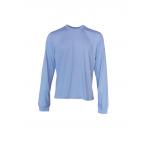 170 GSM 65% Polyester 35% Cotton Blue Crew Neck T-shirt for sale