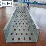 Outdoor Steel 300mm Hot-dipped Galvanized Rustproof Slotted Cable Tray Coated With Complete Groove Type Specifications for sale