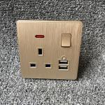 UK Power Independent Dual USB Wall Switch Socket For Apartment / Home for sale