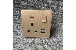 China UK Power Independent Dual USB Wall Switch Socket For Apartment / Home supplier