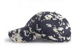 China 6 - panel Canvas Waterproof Buttonhole Army Camo Cap / Front Curved Baseball Cap supplier