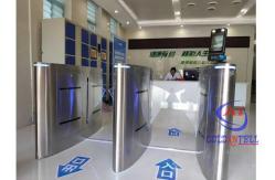 China Fast Pass Pedestrian Turnstile High Speed Fingerprint Double Wing Flap Turnstile Barrier supplier
