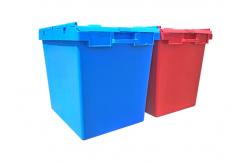 China 750*570*625MM Stack Attached Lid Container / Plastic Logistics Nesting Tote Box supplier