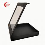 Supermarket Matt Black Magnetic Packaging Box Cardboard Gift Boxes With Clear Window for sale
