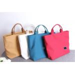 Multicolored Monogrammed Canvas Tote Bags Recyclable With Customized Logo for sale