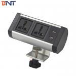 Mounted On Table Edge Round Design 250V Desktop Power Outlet for sale