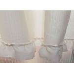Pure White Ruffle Bathroom Shower Curtains Thickening 100% Polyester Waterproof