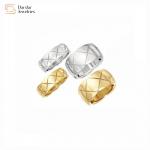 Couple Ring 18k Gold Plated Titanium Steel Jewelry Coco Wave Edge Wide Band for sale
