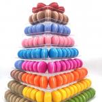 9 Layer Square 41cm Tall Plastic Macaron Packaging Blister Macaron Cone Tower for sale