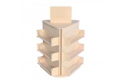China 3 Tier Wooden Display Stands Rotating Countertop Display Stands For Coasters supplier