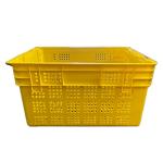 600 X 400 X 315mm Fruit Plastic Crates Yellow Color HDPE Moving Crates for sale