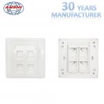 86 Type 4 Port Network Cable Faceplate Customized Wall Mount Outlet White Color for sale