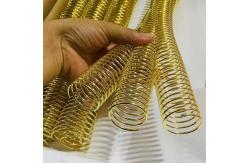 China Dia 25.4mm Gold Plated Metal Spiral Binding Coils For Notebook supplier