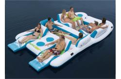 China Party Inflatable Floating Island For Beach Vacation , Inflatable Lounge For Lake supplier