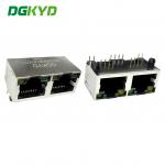 RJ45 horizontal interface round pin 1X2 network port 8P8C with light and shielding DGKYD561288AB1A1DY1 for sale