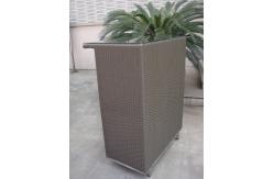 China Outdoor Dark Brown Resin Wicker Bar Set Table With Steel Frame supplier