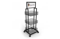 China Demountable Water Bottle Display Rack Beverage Display Stand With Casters supplier